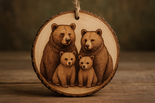 Family of Bears Ornament: Personalised Woodland Decor