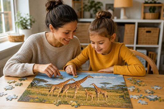 Giraffe Family Puzzle Adventures: Teaching Kids About Wildlife