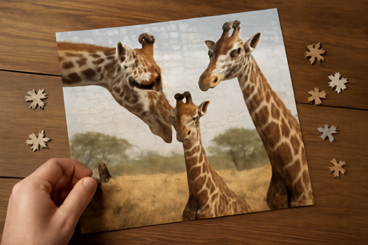 Giraffe Family Puzzle: Teaching Kids About Wildlife Conservation