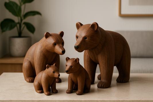 Wood Bear Family Display Ideas for Modern Homes