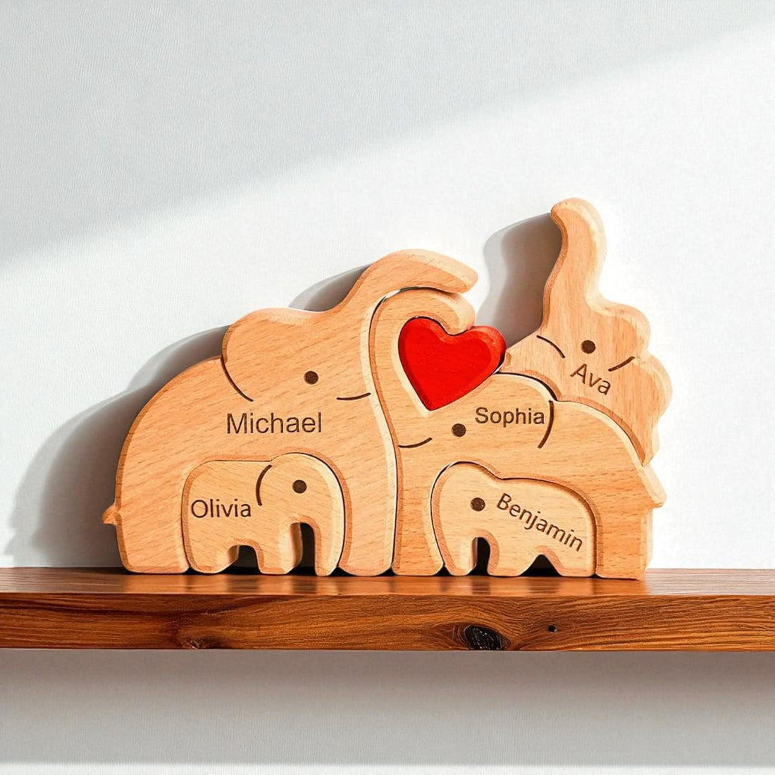 Handcrafted Wooden Ornament Family Traditions