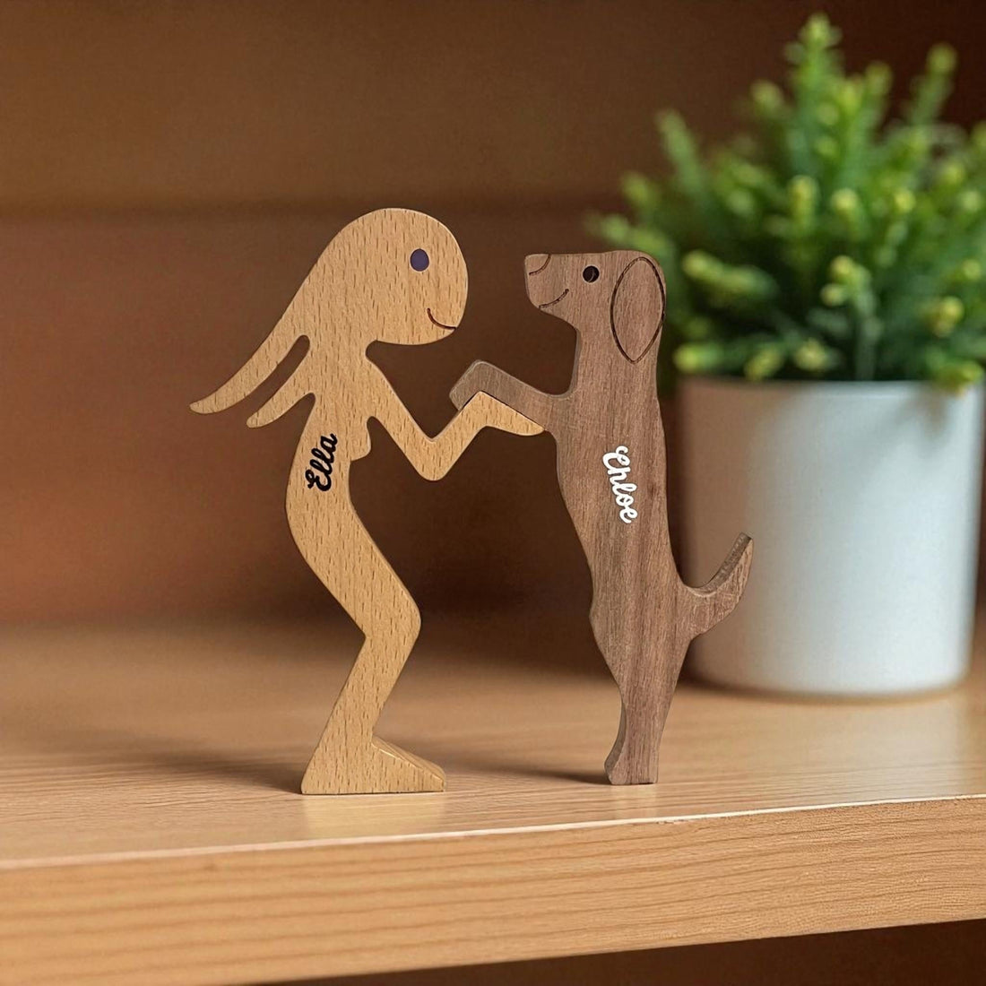 Creating Lasting Bonds: Pet-Themed Wooden Puzzles for Families, only show the family, not what they are making