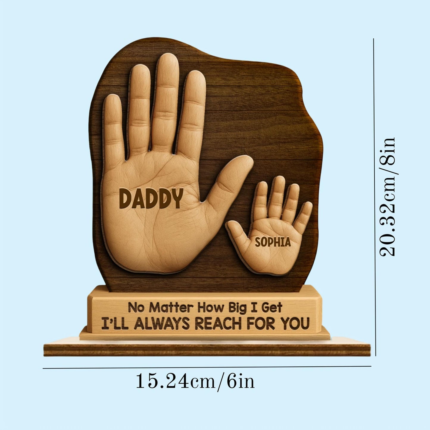Dad handprint plaque displayed as thoughtful Father's Day or grandad gift