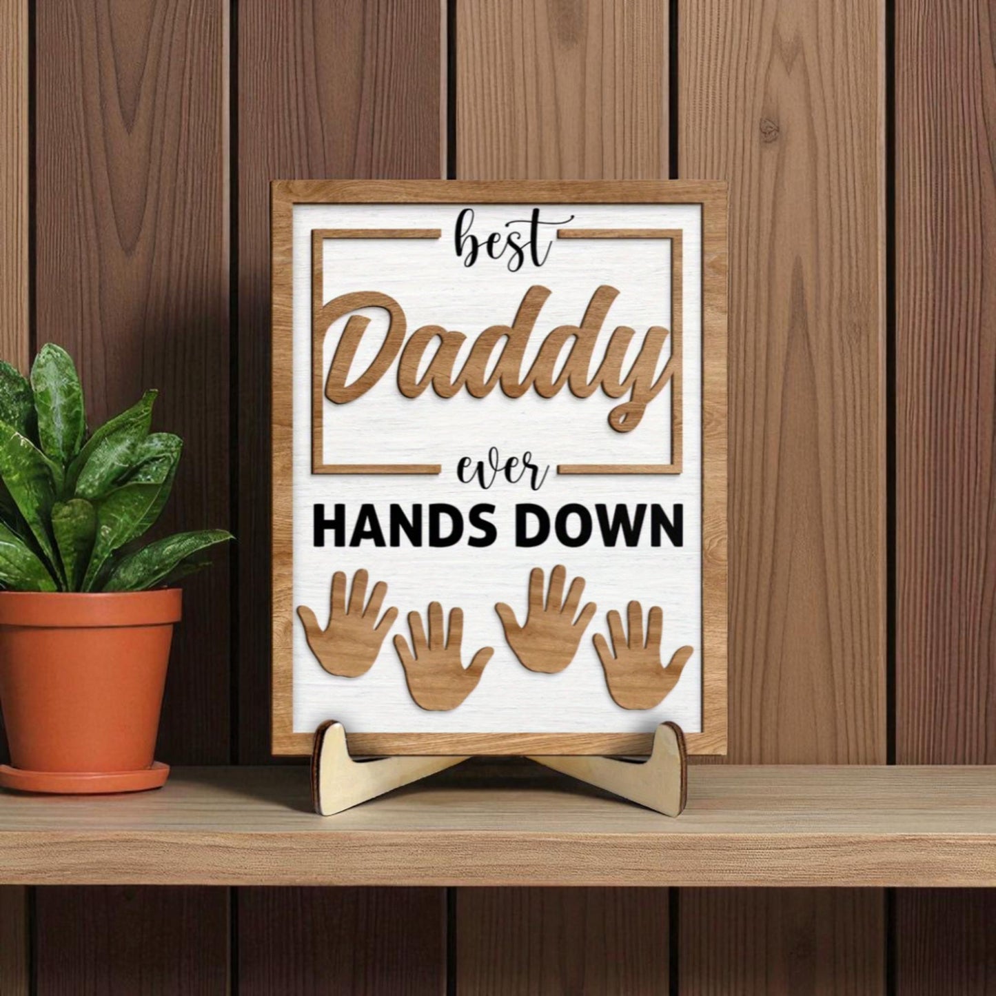 Wooden dad frame keepsake gift for Father's Day or Christmas present