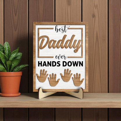 Wooden dad frame keepsake gift for Father's Day or Christmas present