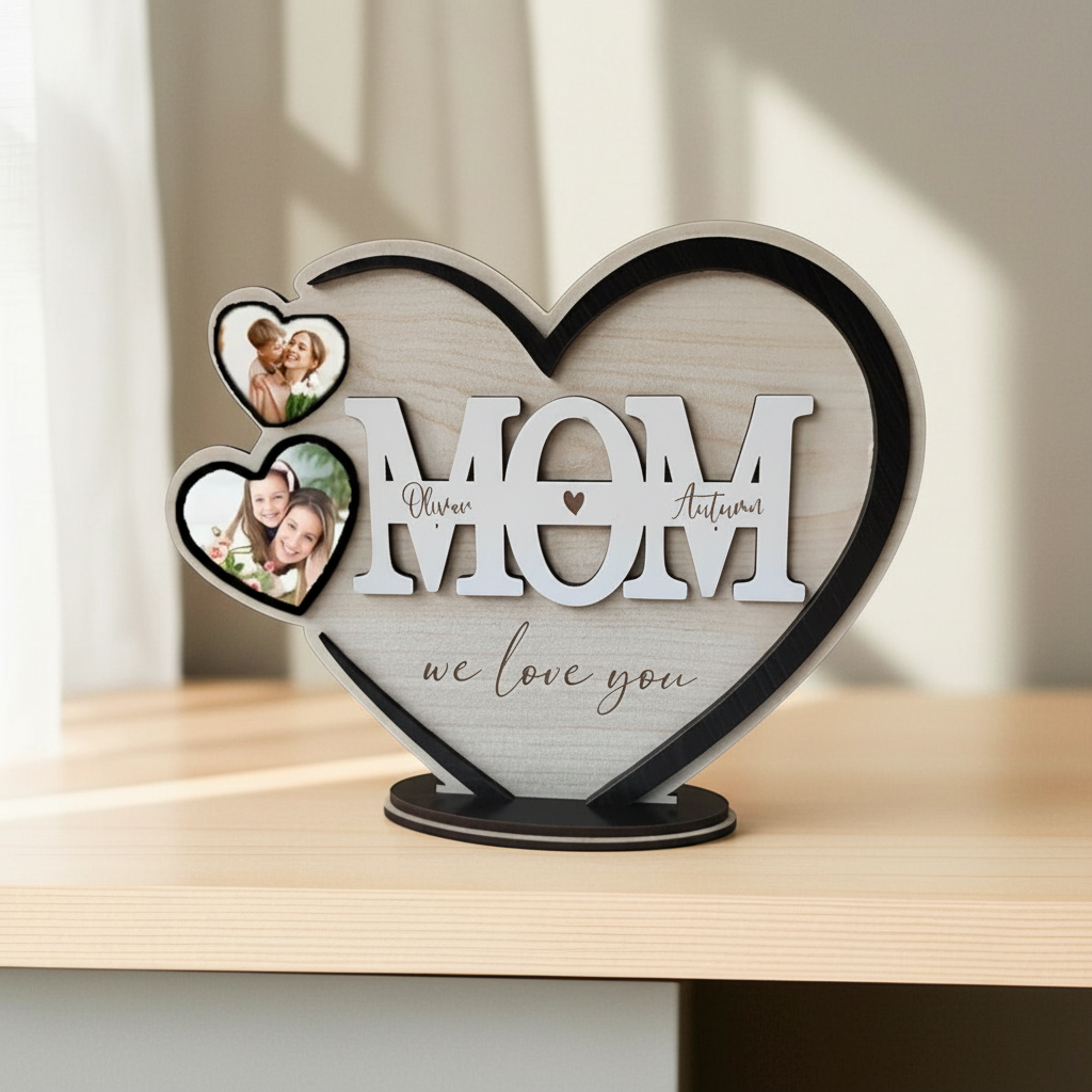 Mum Heart Plaque - Window Light Background