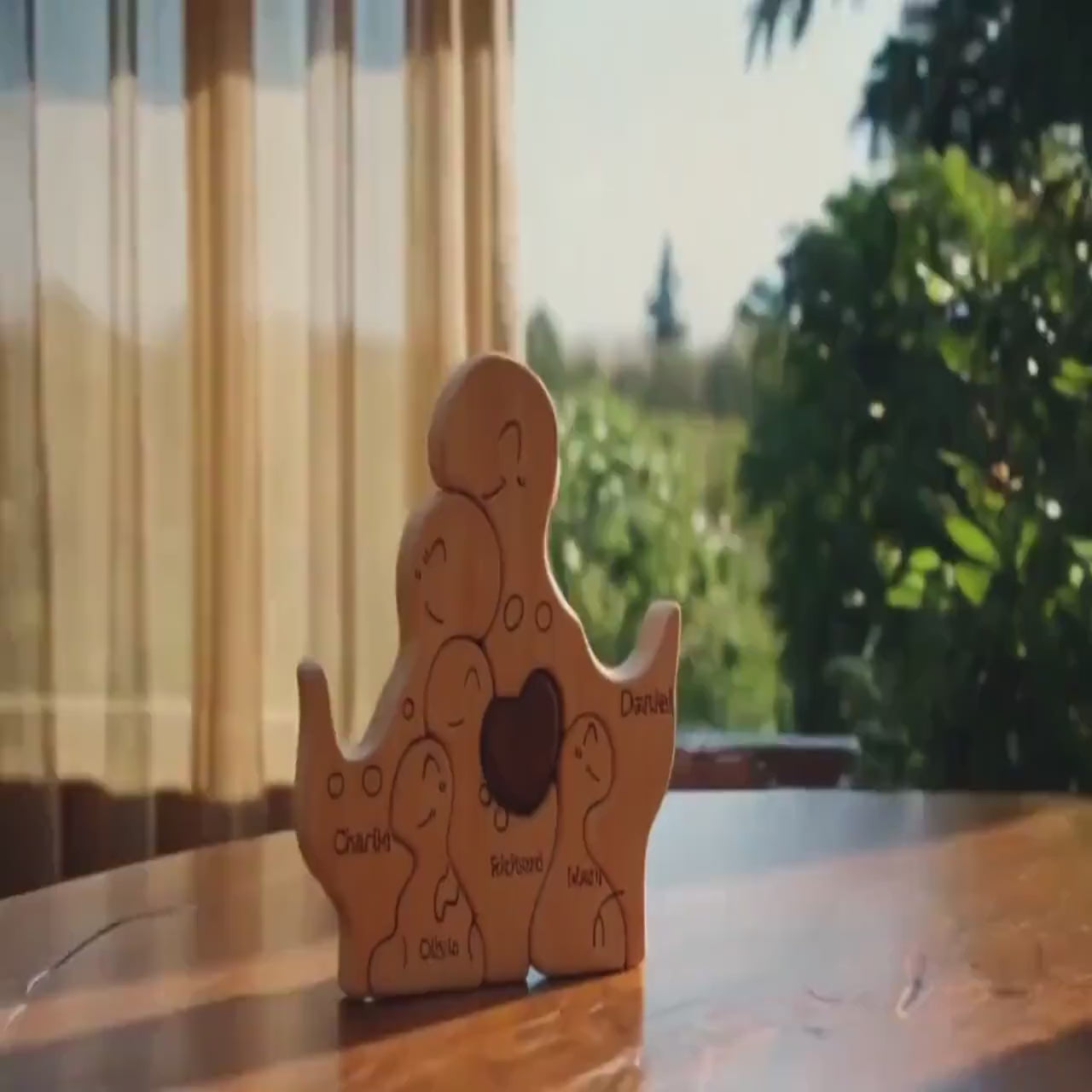 Personalised dinosaur family wooden keepsake gift for children